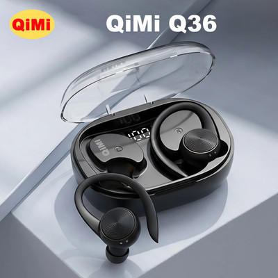 Tai Nghe Móc Tai Thể Thao QiMi Q36 - Bluetooth 5.4 Cao Cấp, Micro To Rõ, Pin Trâu, Màn LED Rõ Ràng