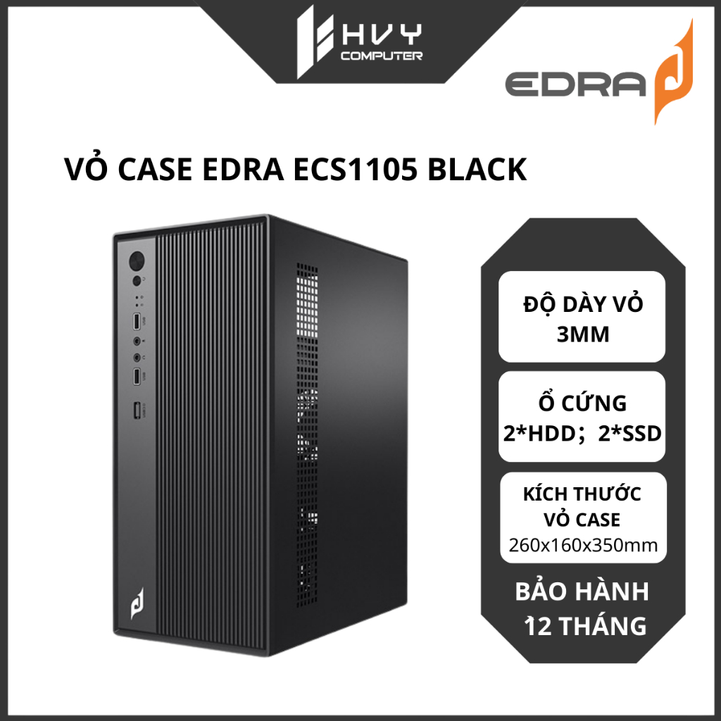 Vỏ Case máy tính văn phòng EDRA ECS1105 - Hàng chính hãng