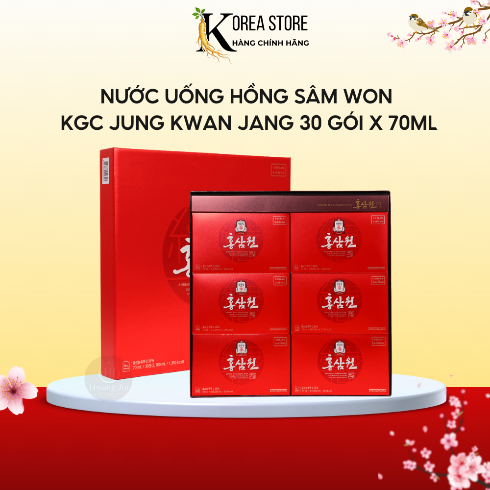 Nước Hồng Sâm Won KGC Cao Cấp KGC Sâm Chính phủ Hàn Quốc Jung Kwan Jang Hộp 30 Gói