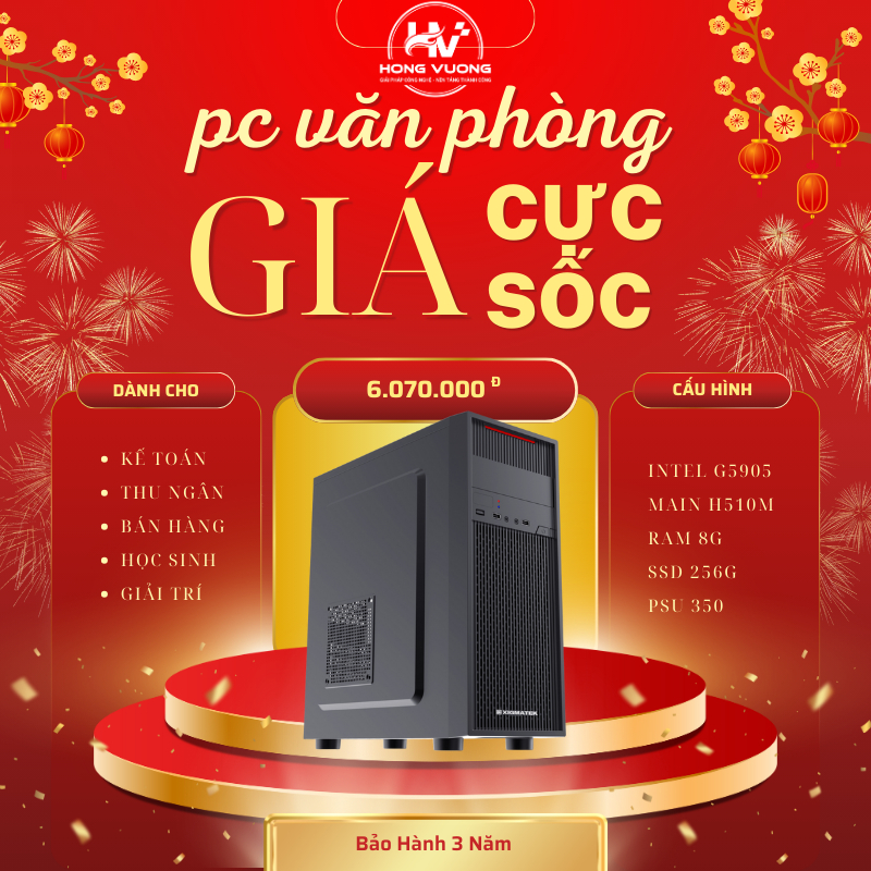 PC Văn Phòng Intel G5905 – RAM 8GB – SSD 256GB – Máy Tính Văn Phòng Giá Rẻ