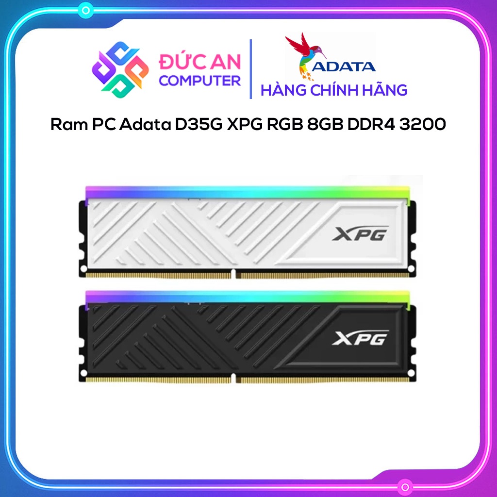 Ram PC Adata D35G XPG RGB 8GB DDR4 3200 (AX4U32008G16A-SBKD35G)