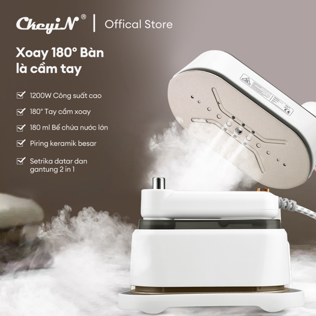 CkeyiN 2 trong 1 Bàn là hơi nước cầm tay Dùng được cả khô và ướt có thể gấp gọn JK085W