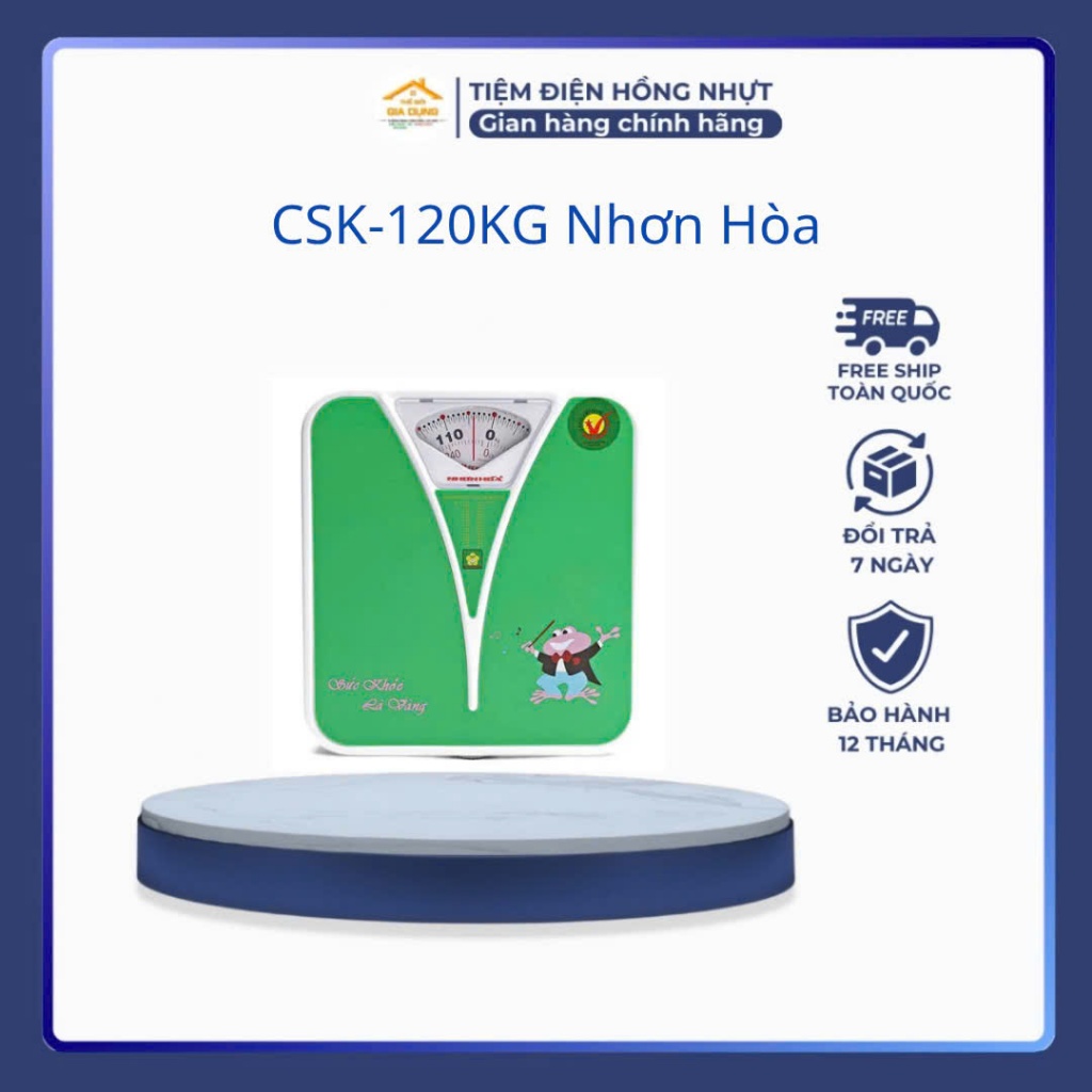 Cân Sức Khỏe 120kg Nhơn Hòa Bền Tốt,Chính Xác, Màu Ngẫu Nhiên, Hàng Chính Hãng ( Bảo Hành 12 Tháng )