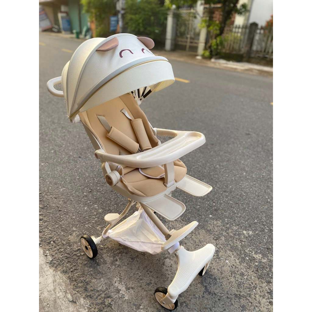 Xe đẩy gấp gọn đi dạo 2 chiều ghế ngả có đệm + mái full phụ kiện M9 - M10