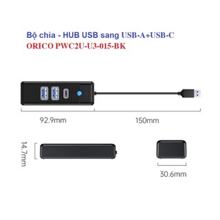 Bộ chia USB 4 cổng USB 3.0 ( W5P-U3 , PWC2U-U3-015-BK ) Orico