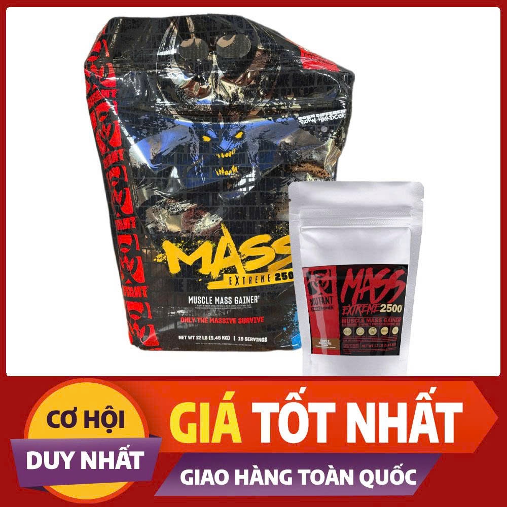 (Tem nhập khẩu) Mutant Mass Extreme 2500 1kg - Sữa tăng cân tăng cơ mutant