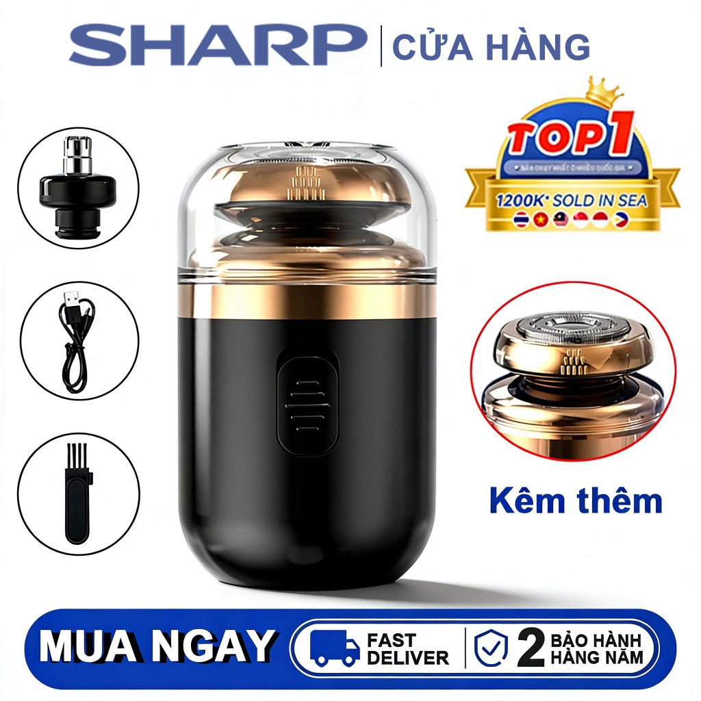 Bảo hành 24 Tháng,Máy cạo râu mini nhỏ gọn , Dao cạo râu điện Không trầy xước,Bỏ túi tiện lợi, Pin Trâu