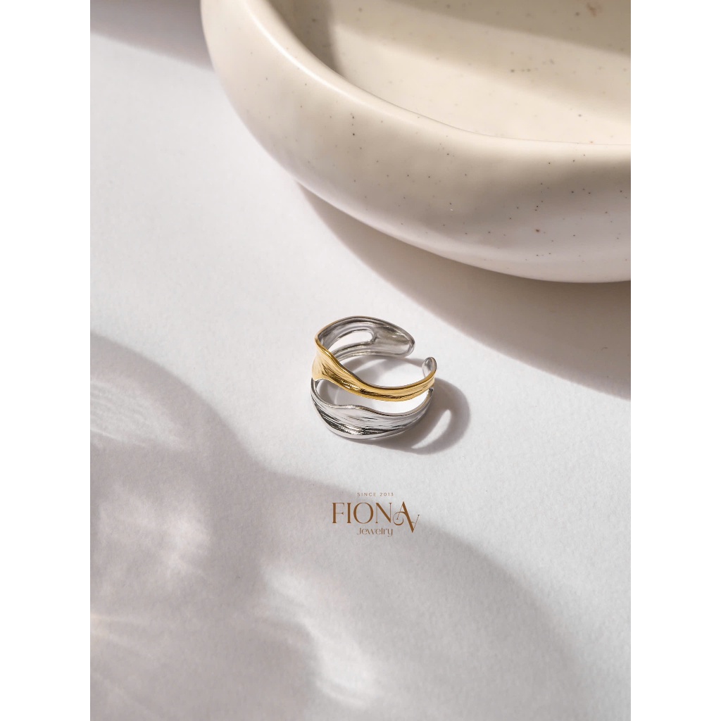 Nhẫn nữ Merge cá tính sang trọng Fionaa Jewelry thép không gỉ