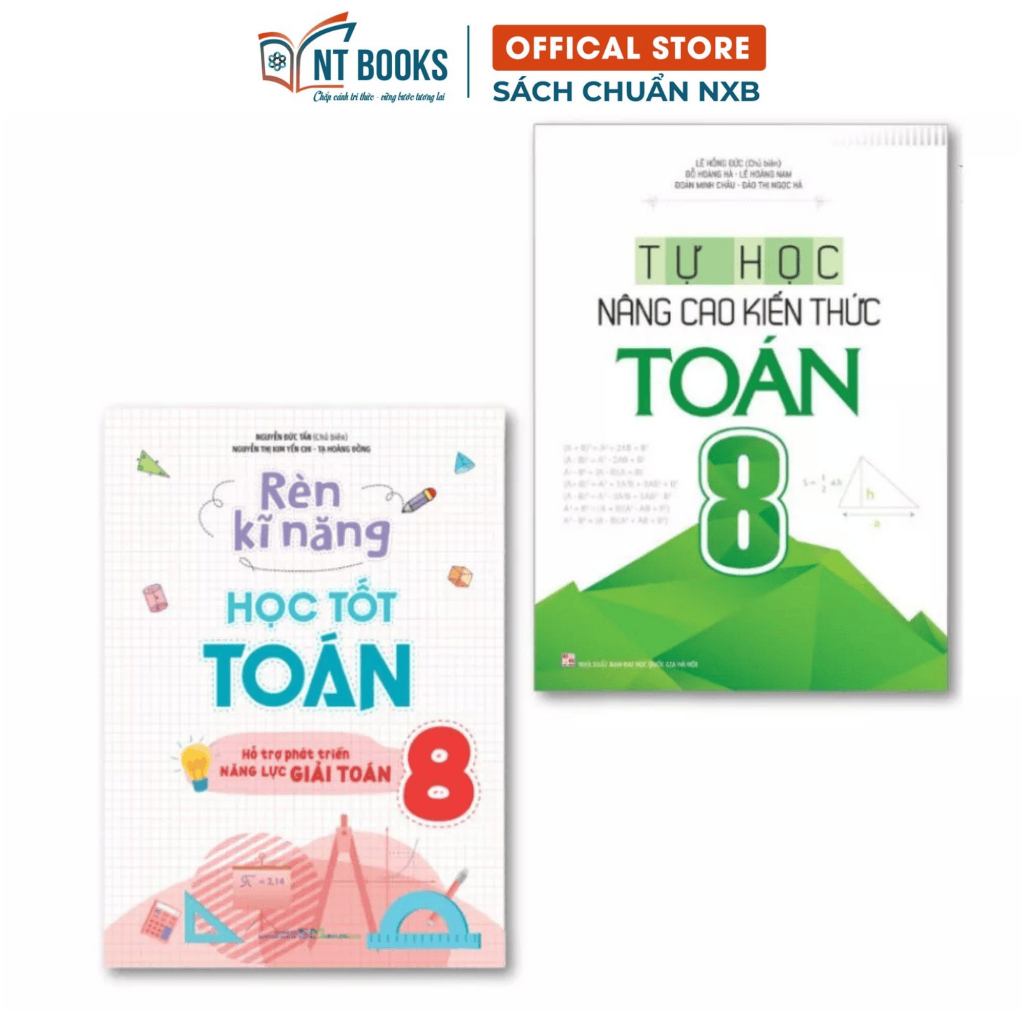 Sách - Rèn Kĩ Năng Học Tốt Toán Lớp 8 + Tự Học Nâng Cao Kiến Thức Toán Lớp 8 - ML