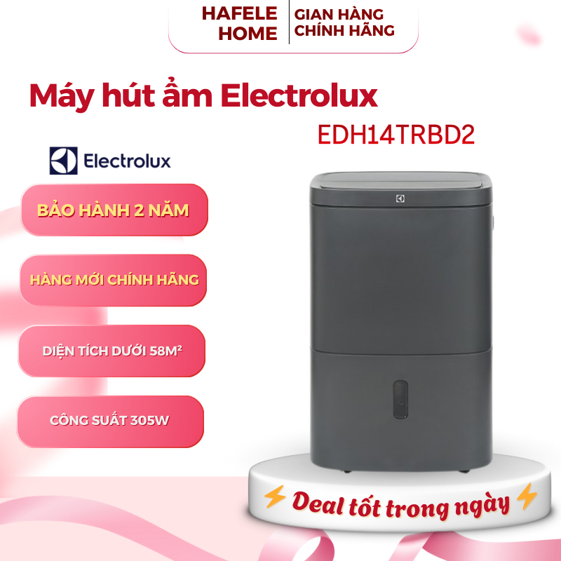 Máy Hút Ẩm Electrolux EDH14TRBD2 – Hút Ẩm Hiệu Quả - Tự Cân Bằng Độ Ẩm Với Hệ Thống PureZen - EEH