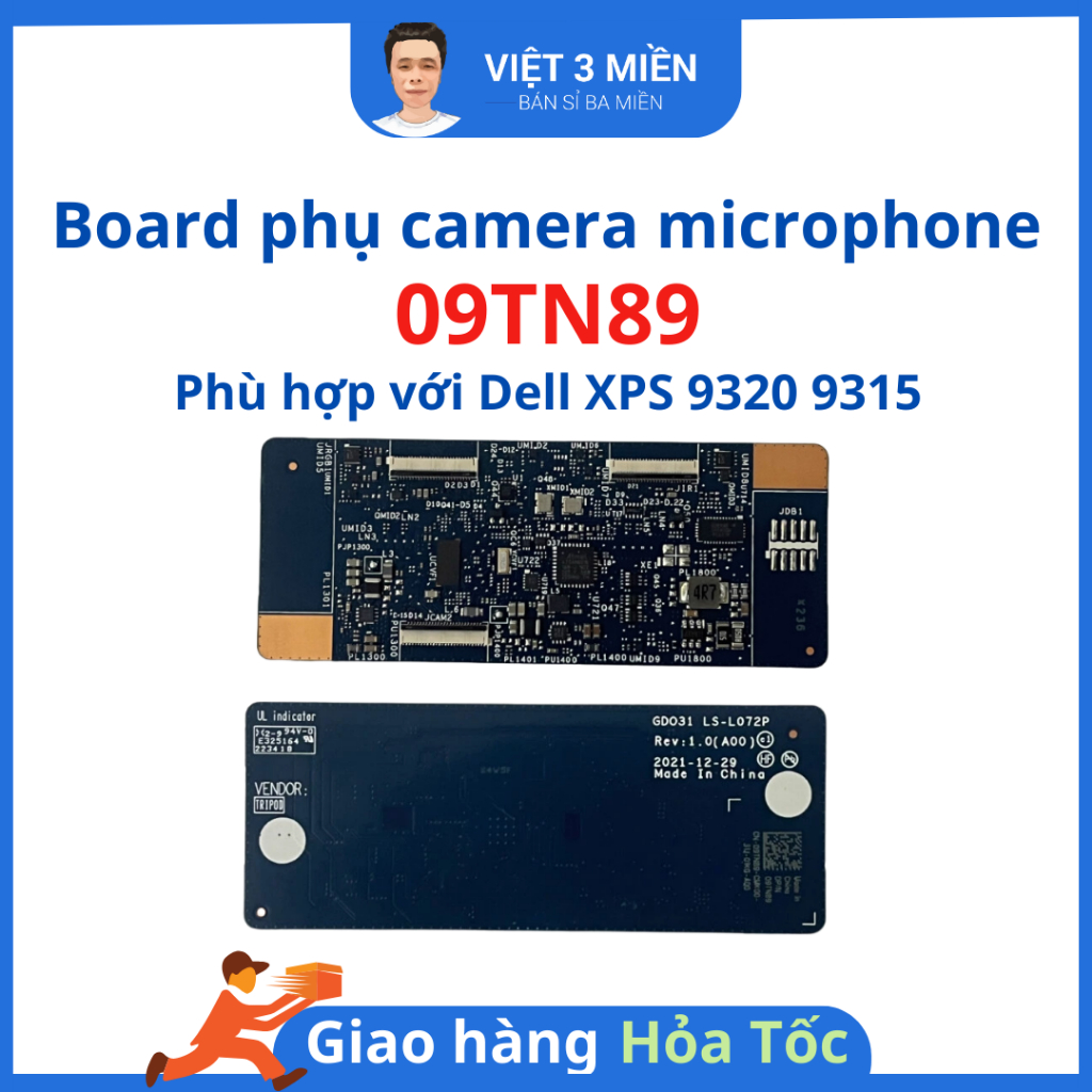 Board phụ camera microphone laptop Dell XPS 9320 9315 - 09TN89 - Zin tháo máy