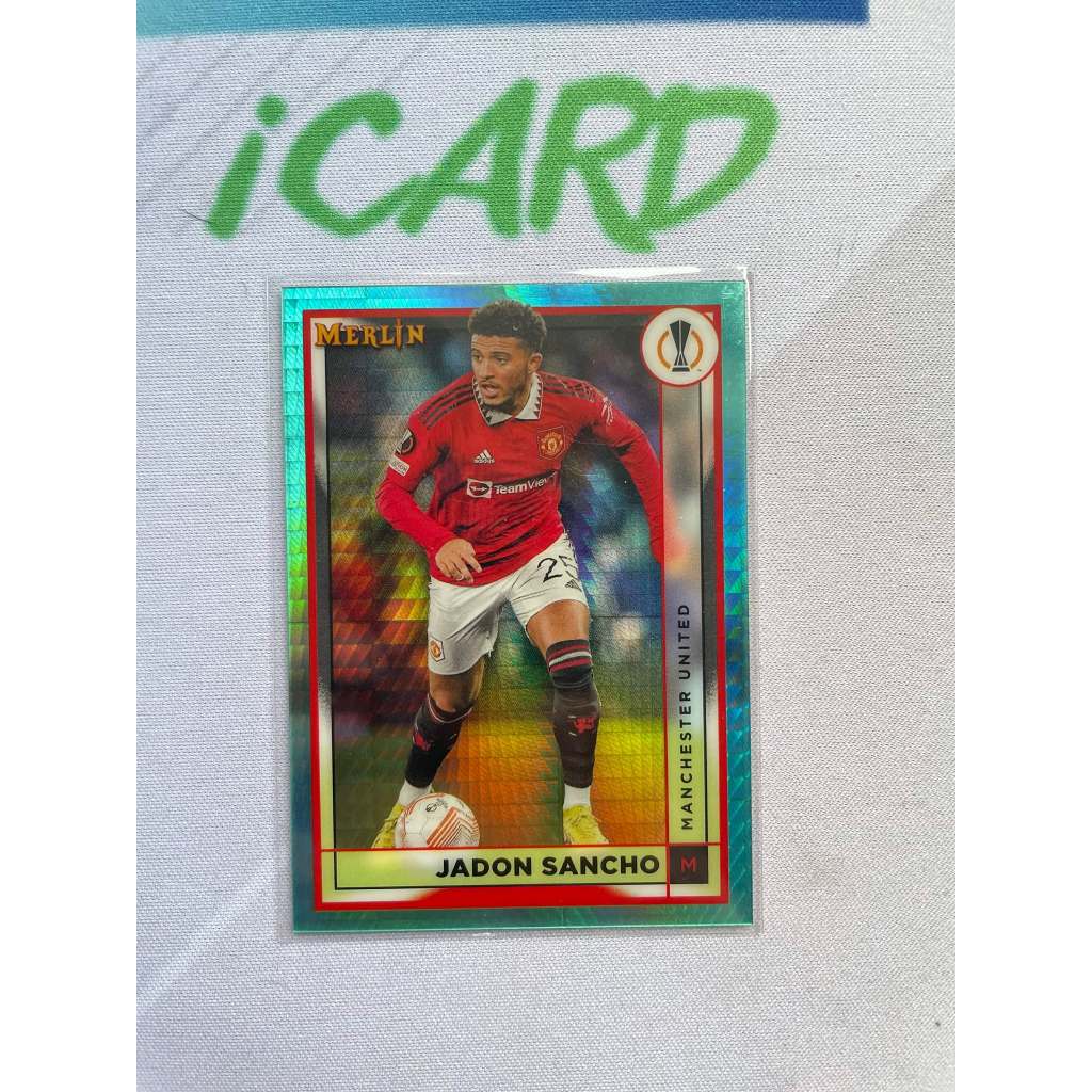 Thẻ bóng đá N257 Jadon Sancho Manchester United Topps Merlin UEFA Europa League 2022/23