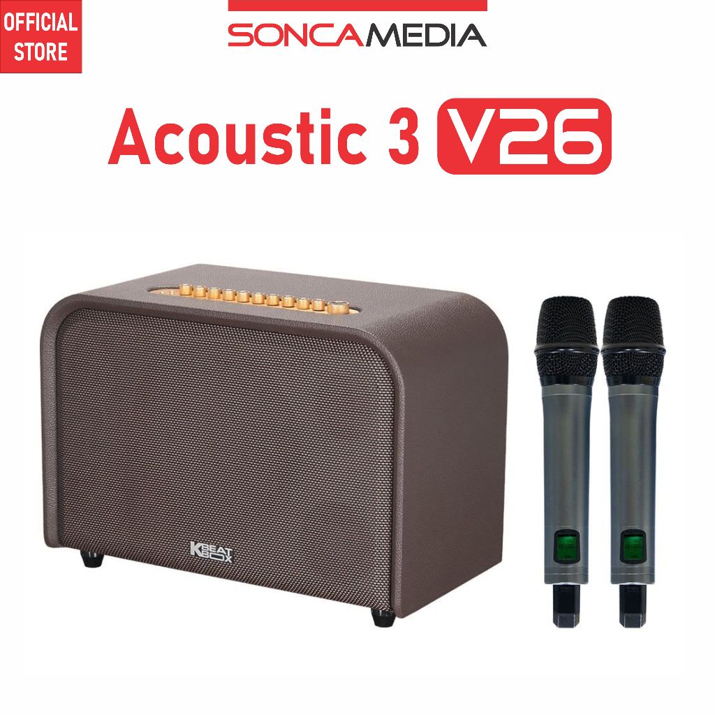 Loa karaoke di động ACNOS ACOUSTIC 3 V26 - Kèm 2 Micro - Bảo hành 12 tháng