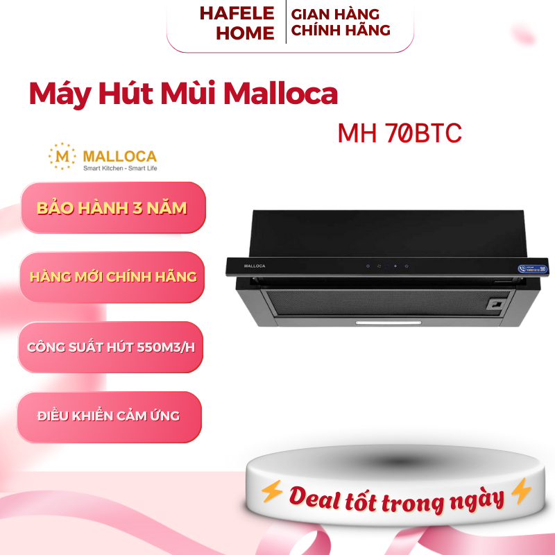 Máy Hút Mùi Âm Tủ Malloca MH 60BTC/70BTC/90BTC – Điều Khiển Cảm Ứng – Thiết Kế Hiện Đại – EEH