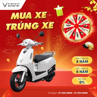 [NHẬN TẠI HCM] - Xe Máy Điện VinFast Evo Grand Lite - 120km/sạc - Không cần GPLX