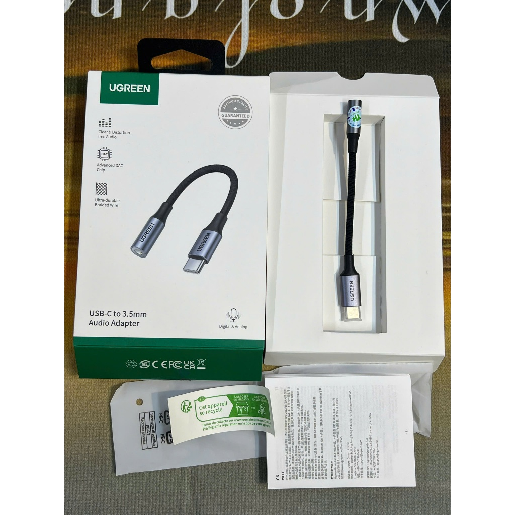 Cáp chuyển đổi âm thanh USB Type-C ra 3.5mm có chip DAC Ugreen 80154 full vat chính hãng