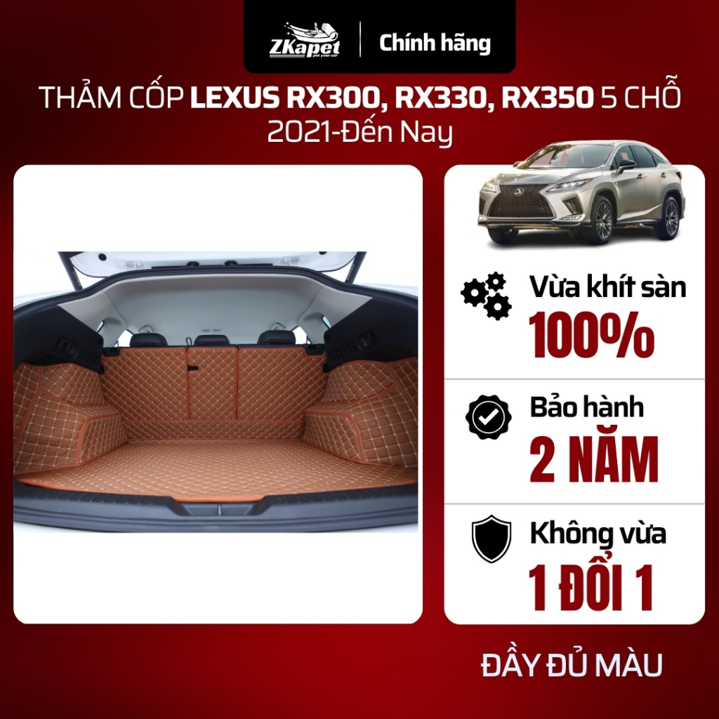 Thảm Lót Cốp ô tô Lexus RX300, RX330, RX350 năm 2023-Đến Nay 5 chỗ Z Zkapet pet your car