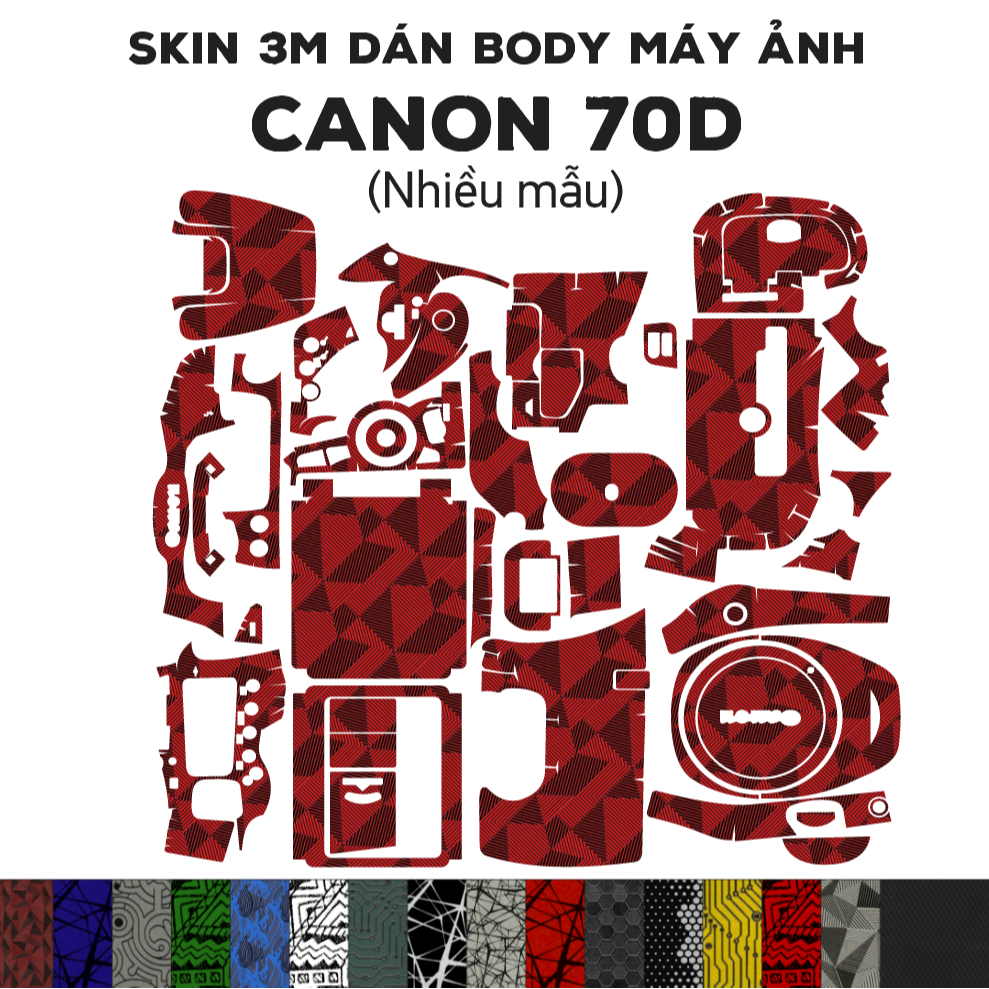 Skin 3M dán Canon 70D (Nhiều mẫu) | Miếng film dán chống bám bẩn cho body 70D