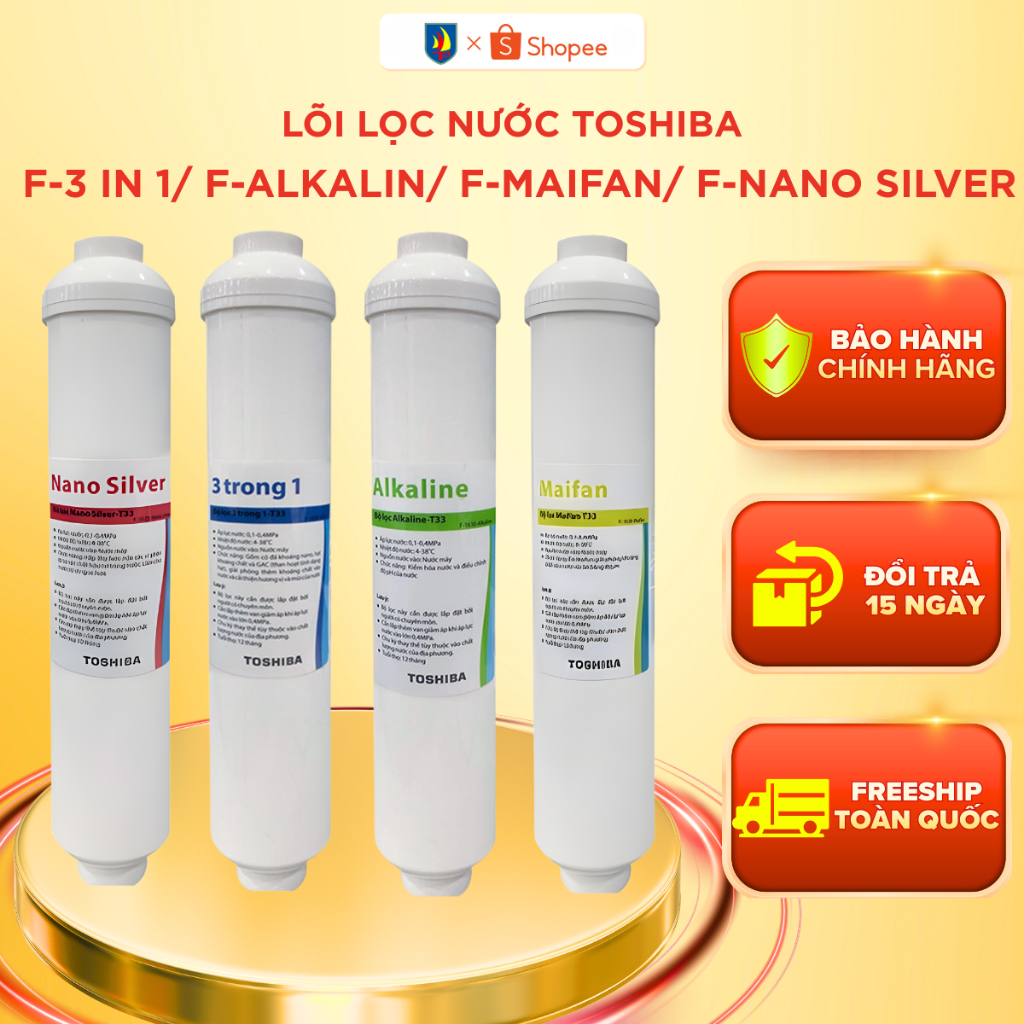 Lõi lọc nước Toshiba F-Nano Silver/ Maifan/ Alkaline/ 3in1 Dành Cho Máy TWP-N1660SVN/ H1660SVN/ W163