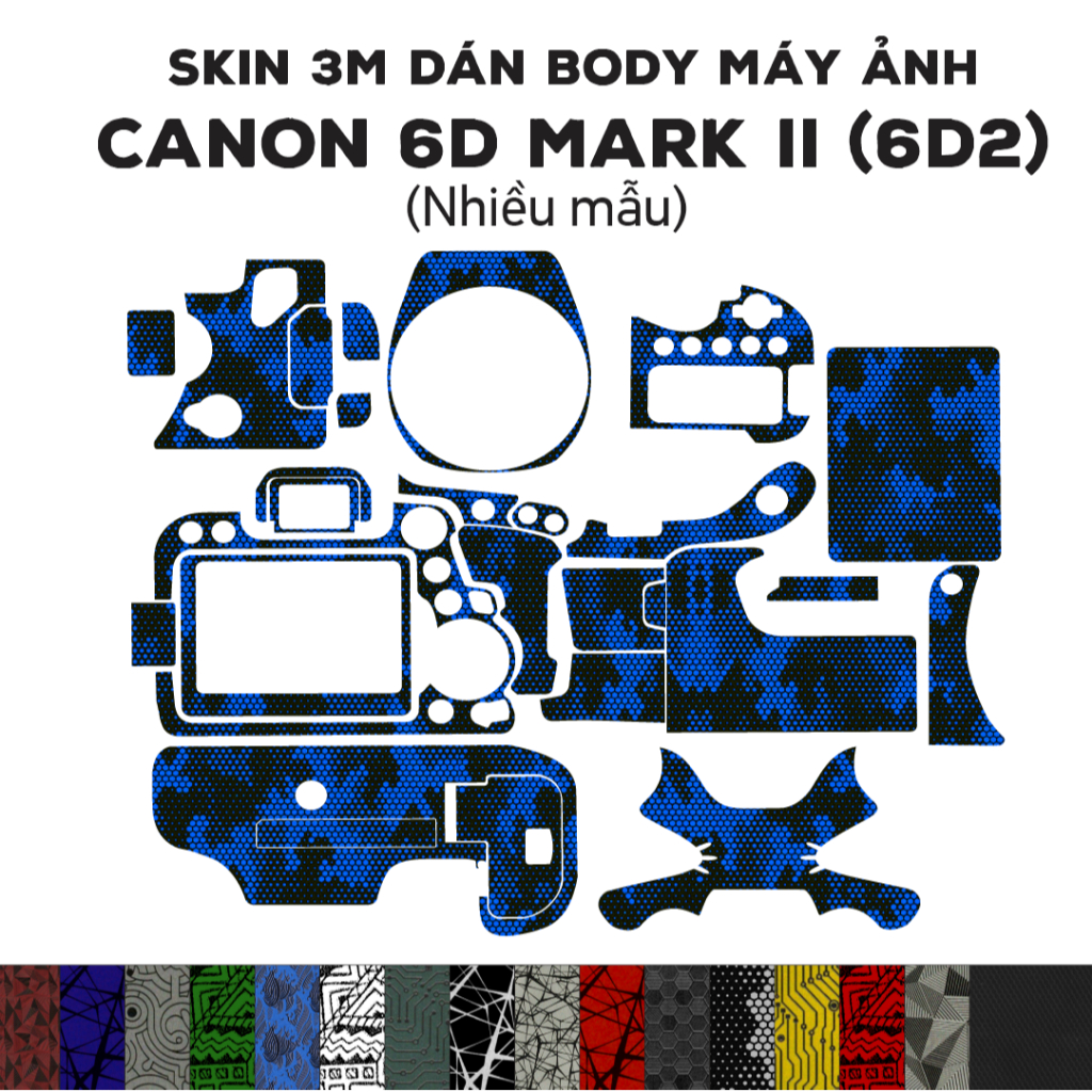 Skin 3M dán Canon 6D Mark II (Nhiều mẫu) | Miếng film dán chống bám bẩn cho body 6D2