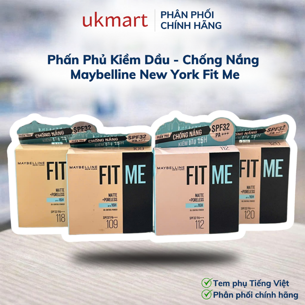 Phấn Nền Maybelline Mịn Nhẹ Kiềm Dầu Chống Nắng #109 6g