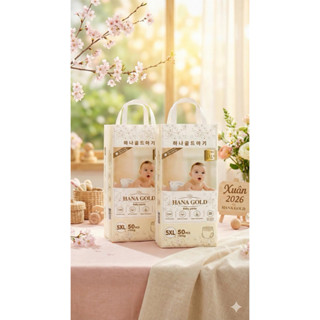 Bỉm Hanagold cao cấp cho bé, fom ôm cải tiến với cạp chun vô cảm thấm hút 1000ml có size từ 4-30kg