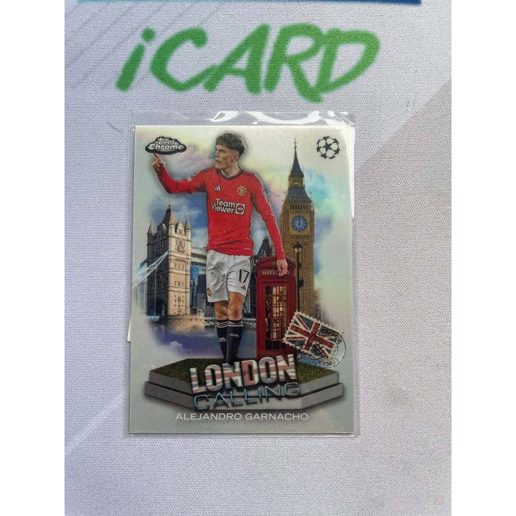 Thẻ bóng đá N264 Alejandro Garnacho Manchester United London Calling Topps Chrome UEFA Champions Lea