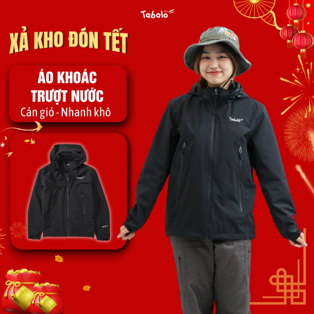 Áo Khoác Gió 2 Lớp Tabalo Camping Chống Thấm, Cản Gió, Vải Mềm Mịn