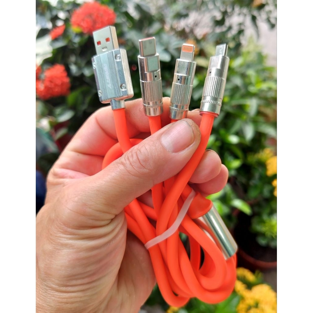 Cáp sạc 3 đầu Ansty chính hãng ... Dây Silicon chất lượng cao