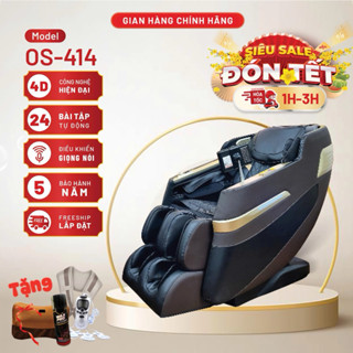 [Con lăn 4D] Ghế massage toàn thân cao cấp OS - 414 chế độ kéo giãn chuyên sâu, 24 bài tập tự động