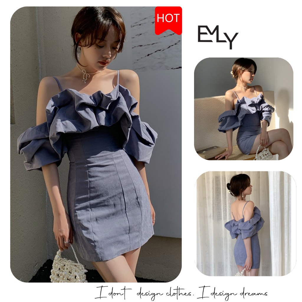 Đầm 2 dây chữ a mini Emilyshop (T)