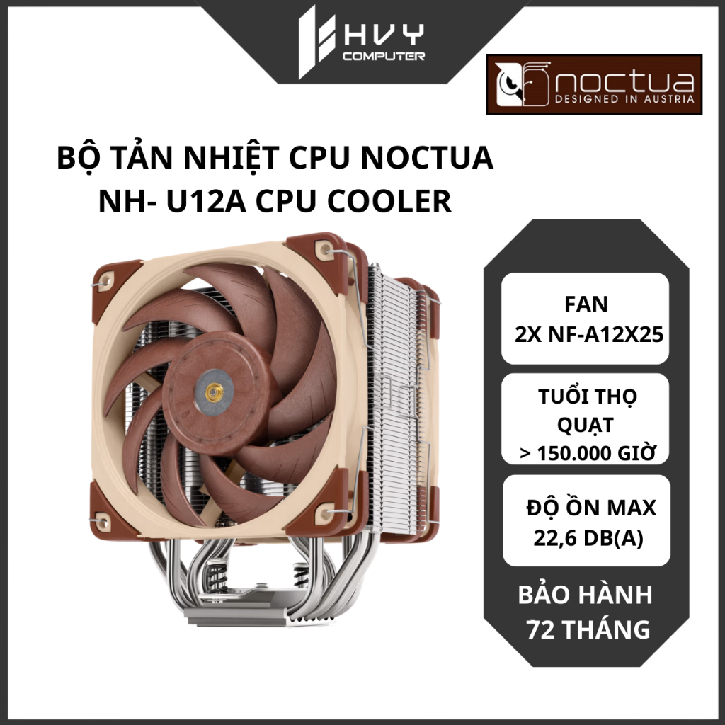 Bộ tản nhiệt CPU Noctua NH- U12A CPU Cooler - Hàng Chính Hãng