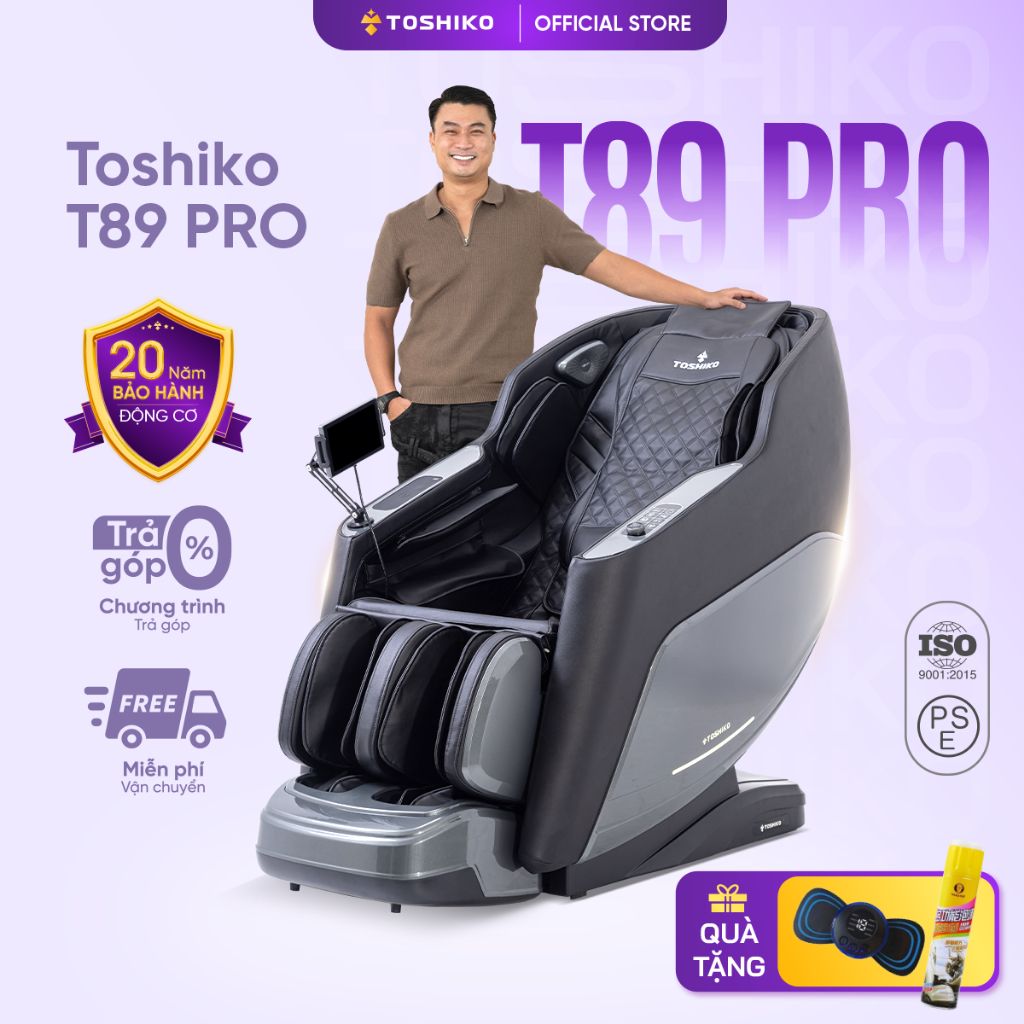 Ghế massage Toshiko T89 Pro công nghệ con lăn 4D cao cấp thế hệ mới