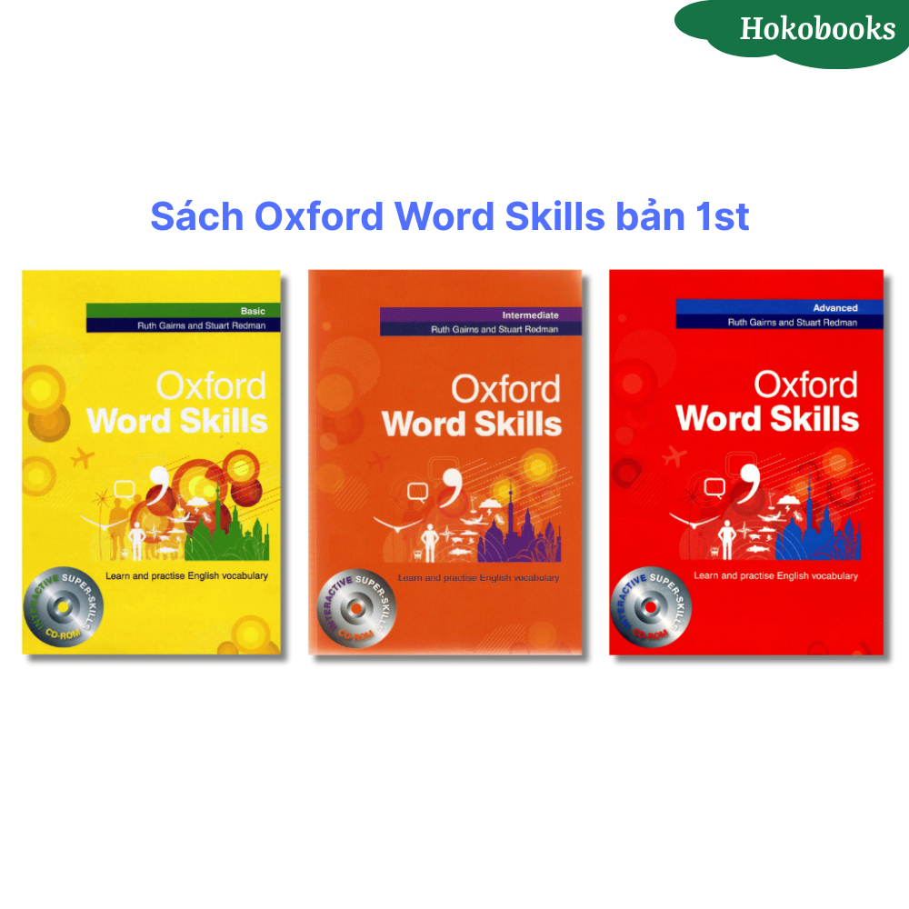 Sách Oxford Word Skills bản 1st - 3 cấp độ Basic/ Intermediate/ Advanced - In màu laser tặng file ng