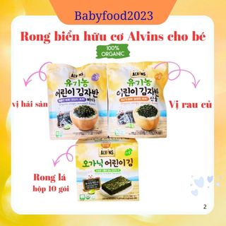Rong biển ăn liền tách muối Alvins Hàn Quốc cho bé từ 8m.