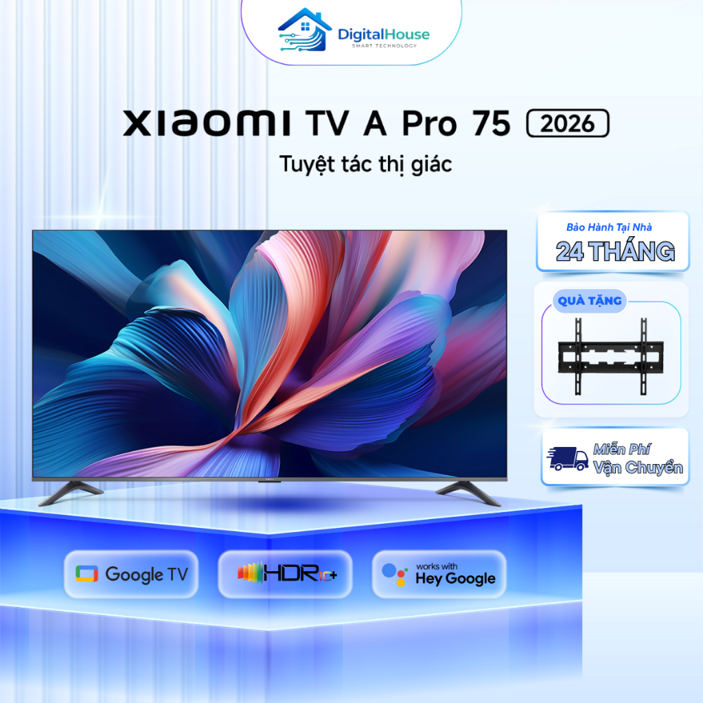 Smart Tivi Xiaomi A Pro 75 Inch Google TV 4K QLED 2026, Có Tiếng Việt - Bảo Hành 24 Tháng Chính Hãng