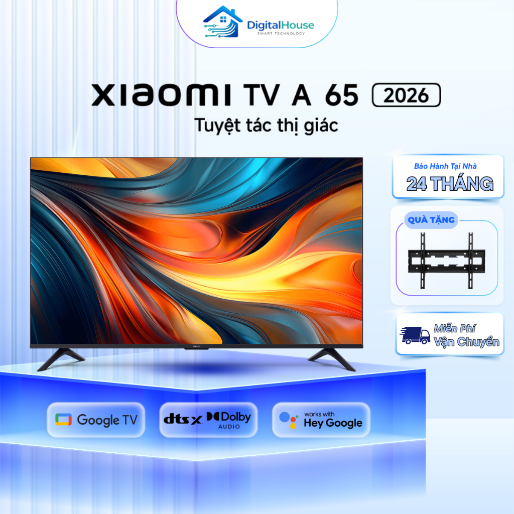 Smart Tivi Xiaomi A 65 Inch Google TV 4K 2026, Có Tiếng Việt - Bảo Hành 24 Tháng Chính Hãng
