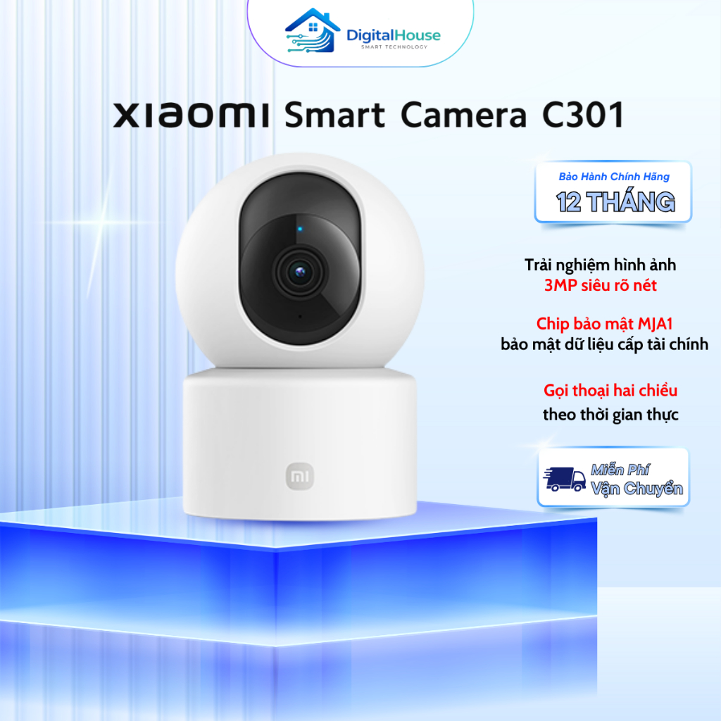 Camera trong nhà Xiaomi Smart Camera C301 - Chất lượng 2K, Đàm thoại 2 chiều, Điều khiển giọng nói