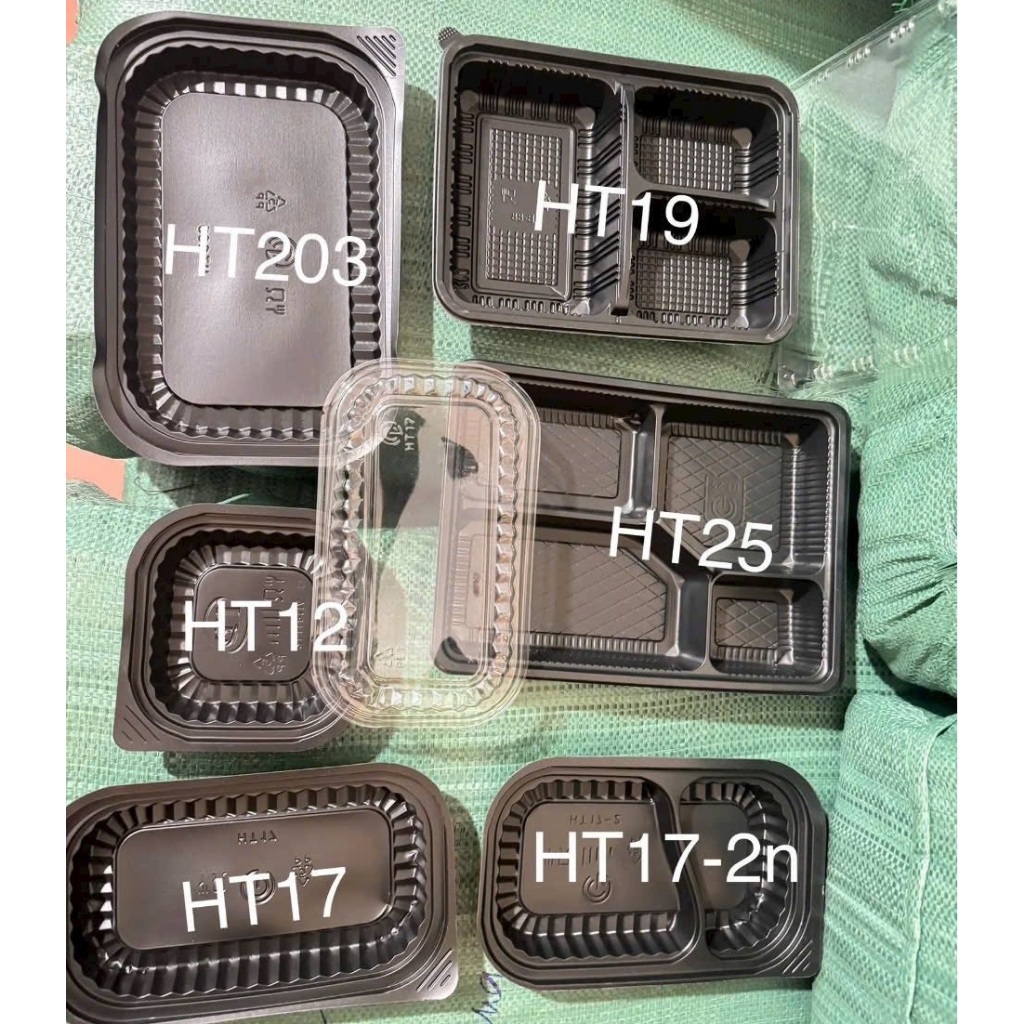 Set 50 bộ hộp đế đen HT12 ,HT17 , HT17-2N ,HT203 , HT25 khay đen ngăn kèm nắp