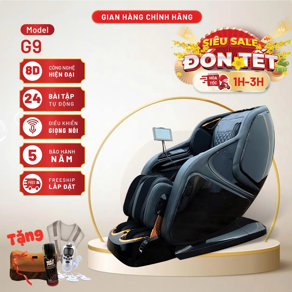 [KÉO GIÃN CHUYÊN SÂU] Ghế massage toàn thân G9 cao cấp sở hữu tính năng SCANBODY chuẩn xác , thiết kế hiện đại