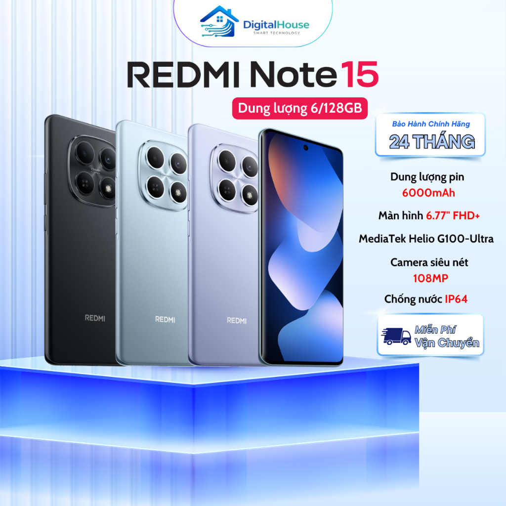Điện thoại Xiaomi Redmi Note 15 4G 6/128GB có tiếng Việt - Bản Quốc Tế - Bảo Hành 24 Tháng | BigBuy360 - bigbuy360.vn