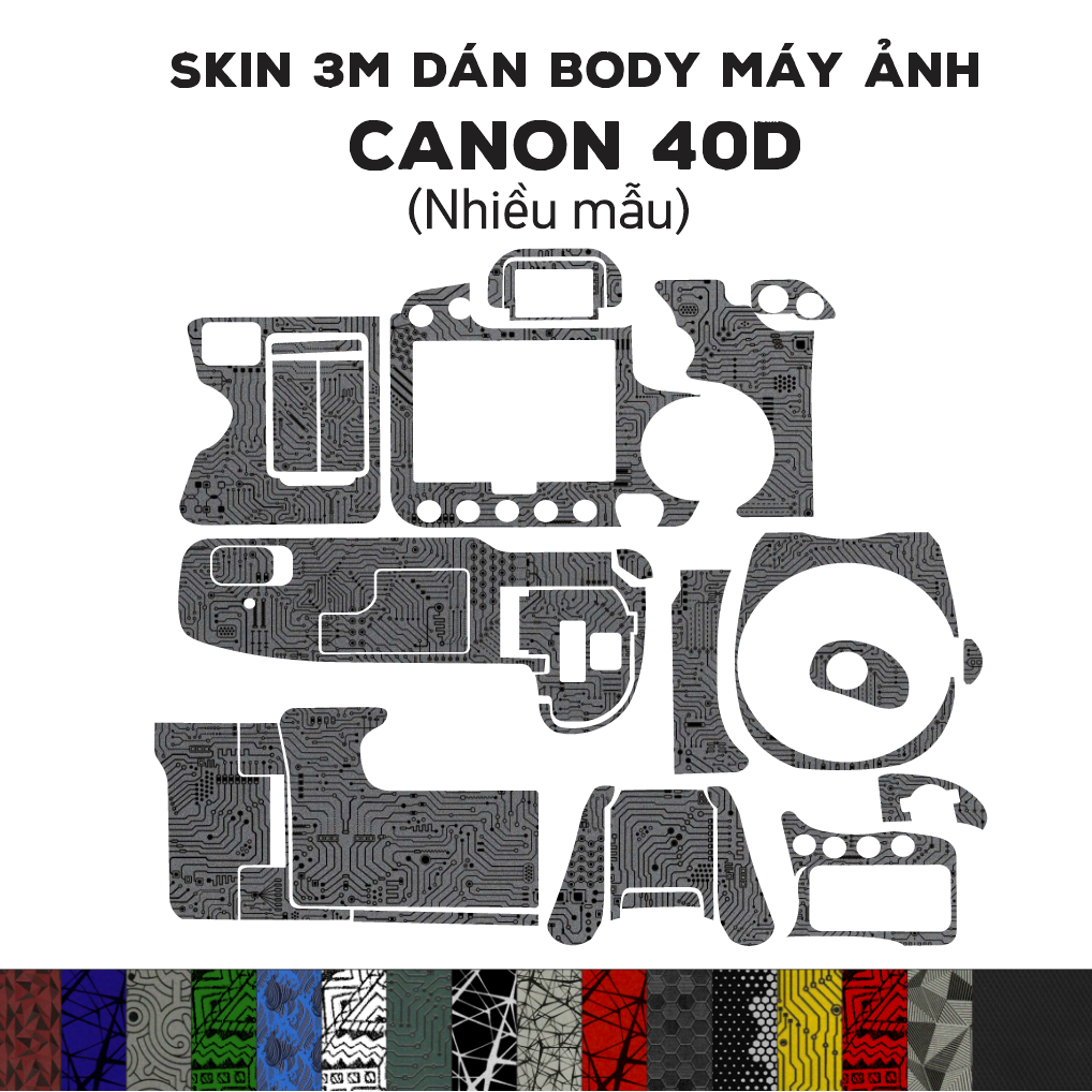 Skin 3M dán Canon 40D (Nhiều mẫu) | Miếng film dán chống bám bẩn cho body Canon 40D