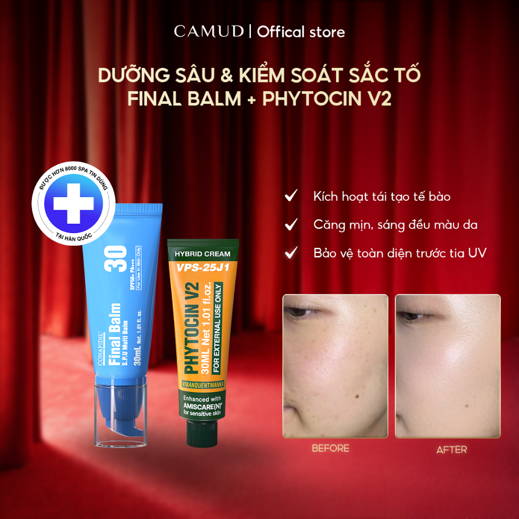 Combo Pharmesthetic Dưỡng sâu & kiểm soát sắc tố Final Balm & Phytocin V2 CAMUD