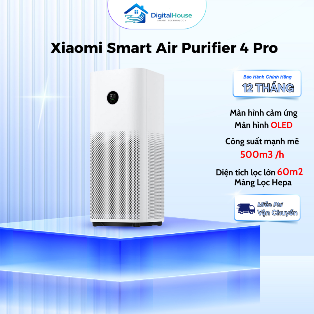 Máy lọc không khí Xiaomi Smart Air Purifier 4 Pro - Lọc bụi mịn, khử mùi hôi, bảo hành 12 tháng
