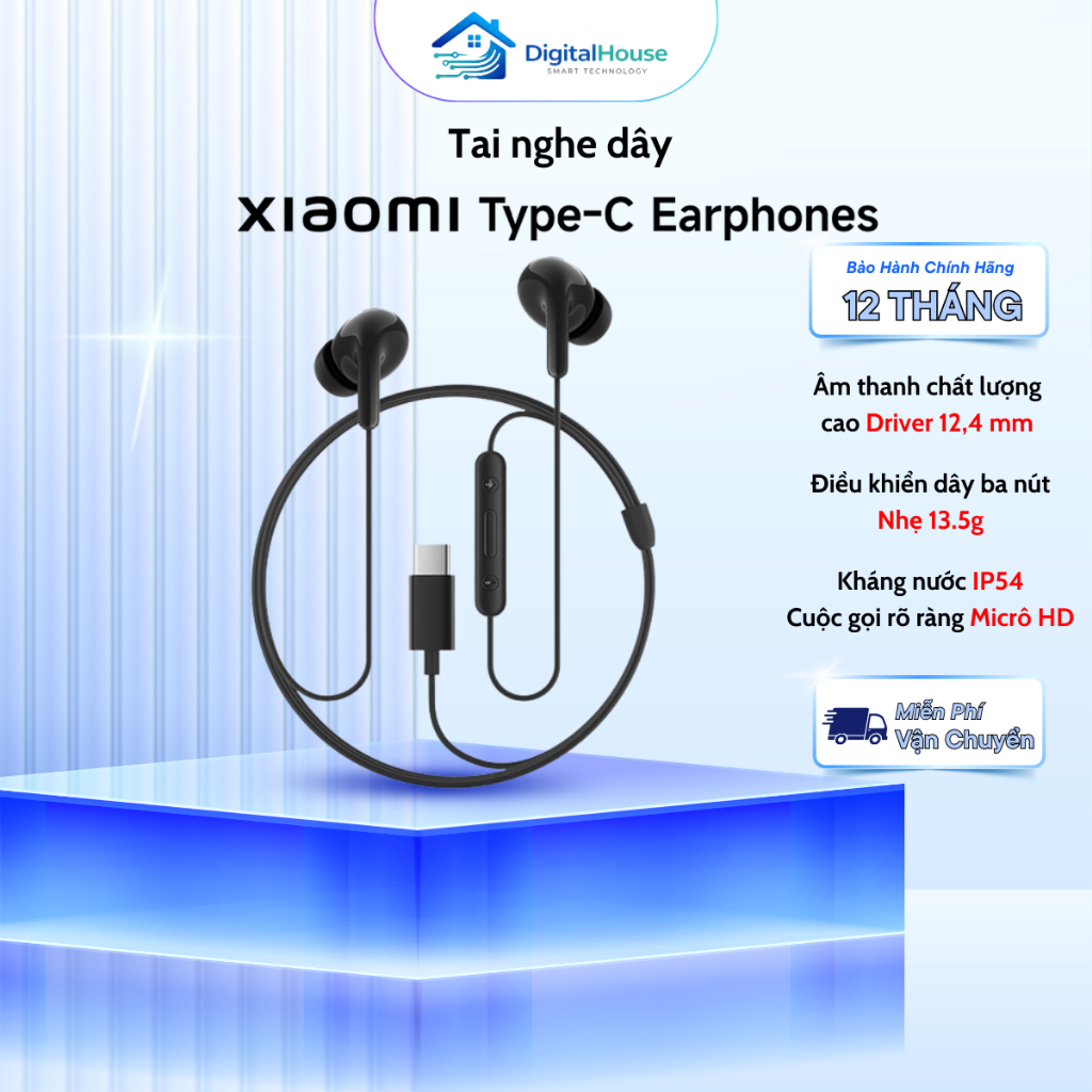 Tai Nghe Có Dây Xiaomi Type-C Earphone Tai Nghe Kết Nối Type-C - Driver 12.4mm, Mic Rõ Ràng