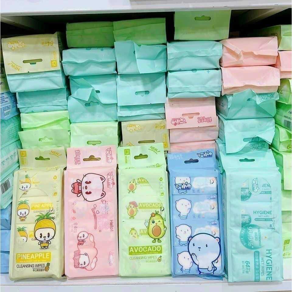 COMBO 3 LỐC(24 GÓI) Khăn Giấy Ướt Mini Bỏ Túi, Khăn Giấy Đa Năng Tiện Dụng Dễ Mang Bên Người, An Toàn Cho Làn Da.