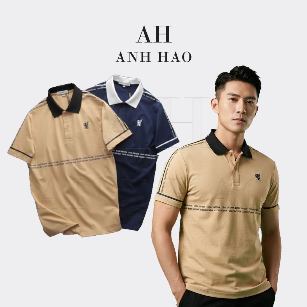 Áo Thun Polo Nam Elegant vải cotton dẻo, thoáng mát, cao cấp có In Logo Trước Ngực | AH STUDIO
