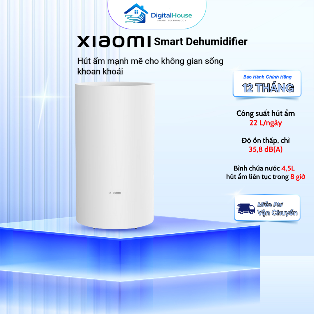 Máy hút ẩm thông minh Xiaomi Smart Dehumidifier 22L - Bảo Hành 12 Tháng