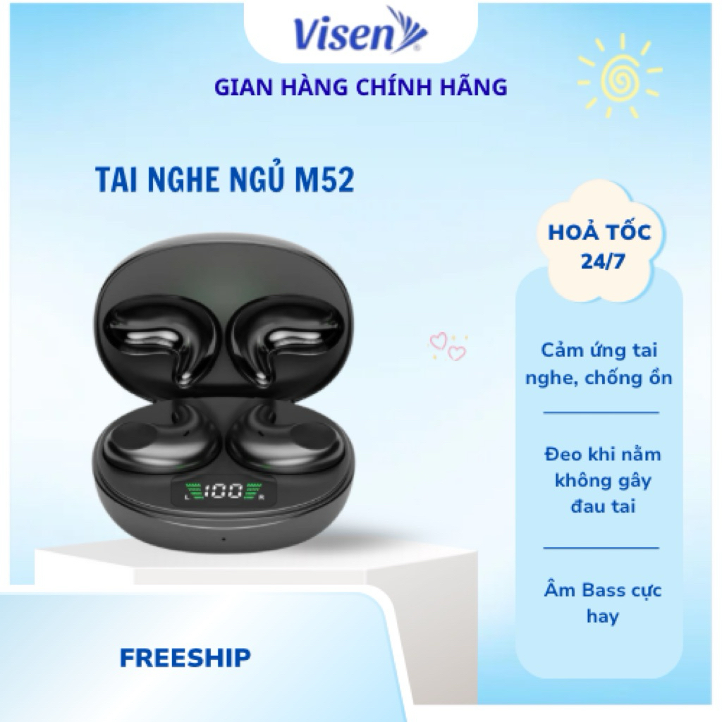 Tai nghe bluetooth 5.3 chống ồn pin trâu cảm ứng, tai nghe không dây ngủ phiên bản mỏng đeo không đau khi nằm nghiêng
