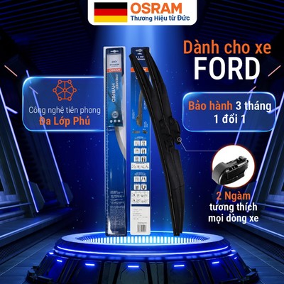 Cặp gạt mưa OSRAM 3 khúc đa năng xe FORD, 3 tỷ hạt NANO, cao su NSBCR, lớp phủ NGMPT - Siêu mượt, Siêu bền chuẩn Đức